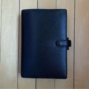 Filofax Finsbury Personal organizer, Black Leather - Very Good w/Org Accessories